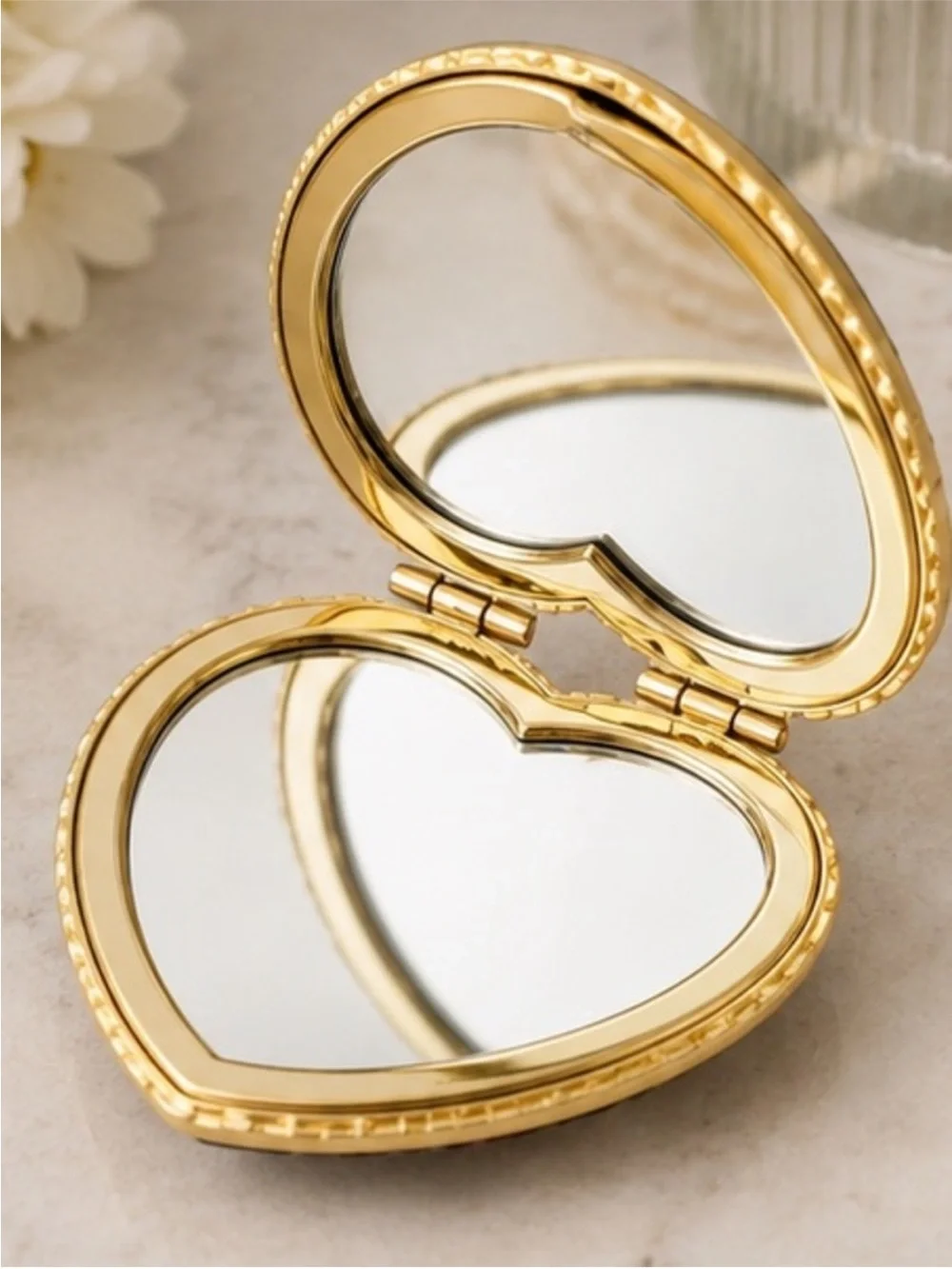 Floral Heart Compact Mirror